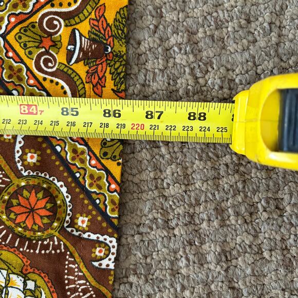 Vintage 1970s 86" Round Tablecloth Patriotic Americana Print Ships Eagles Autumn - Picture 3 of 9